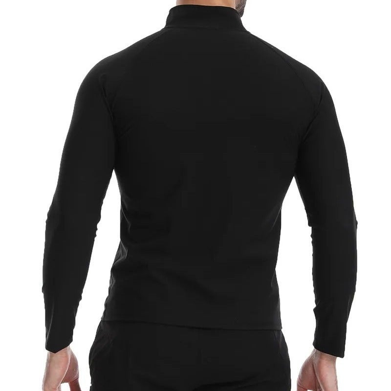 Sweaty Suit Men'S Sports European Code Running Fitness Suit Abdomen With Pocket Strap Sweat Body Shaping Suit - Image 3